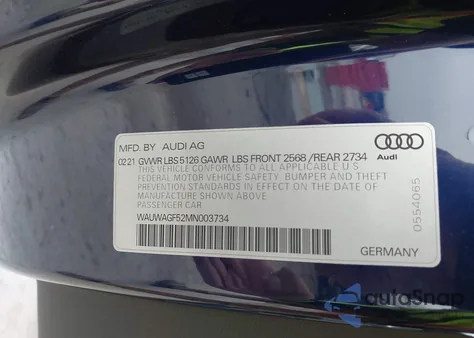 2021 Audi A5 Cabriolet Premium Plus 45 Tfsi Quattro S Tronic z USA, uszkodzony, nr VIN WAUWAGF52MN003734